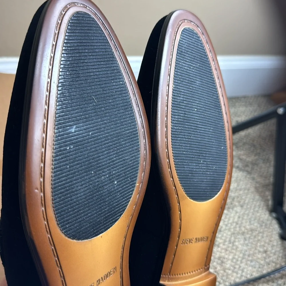 Steve Madden Black Velvet Bit Loafers - Picture 8 of 16